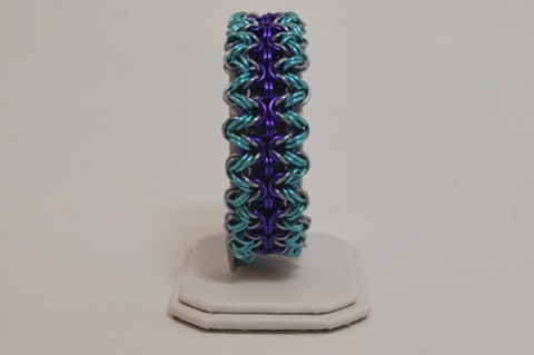 Zig-Zag Cuff in Lilac, Maui Blue, and Gunmetal Anodized Aluminum